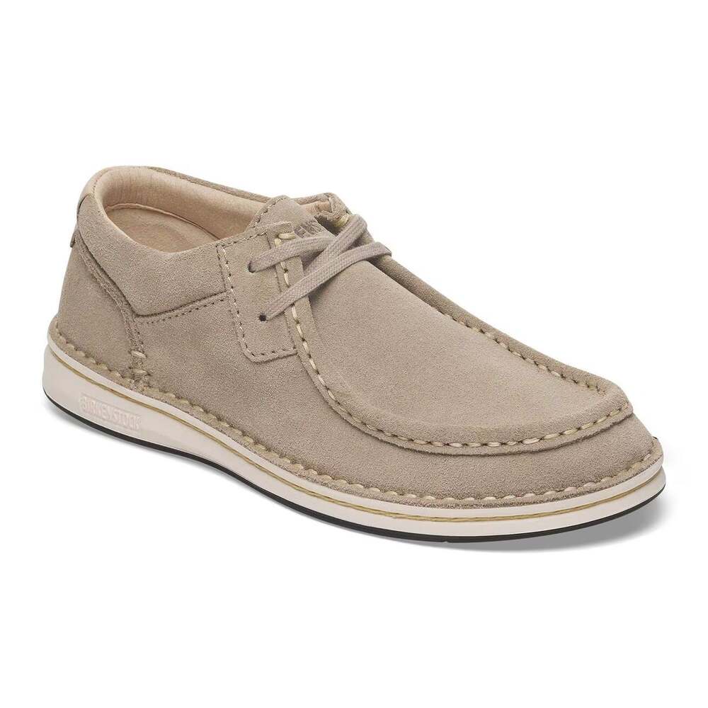 Birkenstock Women's LN Taupe Suede Leather Pasadena Lace Up Shoe Flat 37 6-6.5
